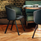 Black solid wood dining chair