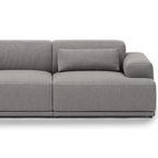Deep seated modular sofa with plush cushioning