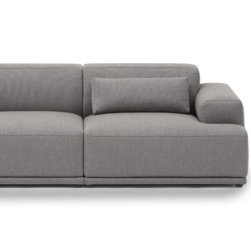 Deep seated modular sofa with plush cushioning