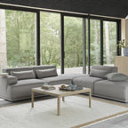 Deep seated modular sofa with plush cushioning