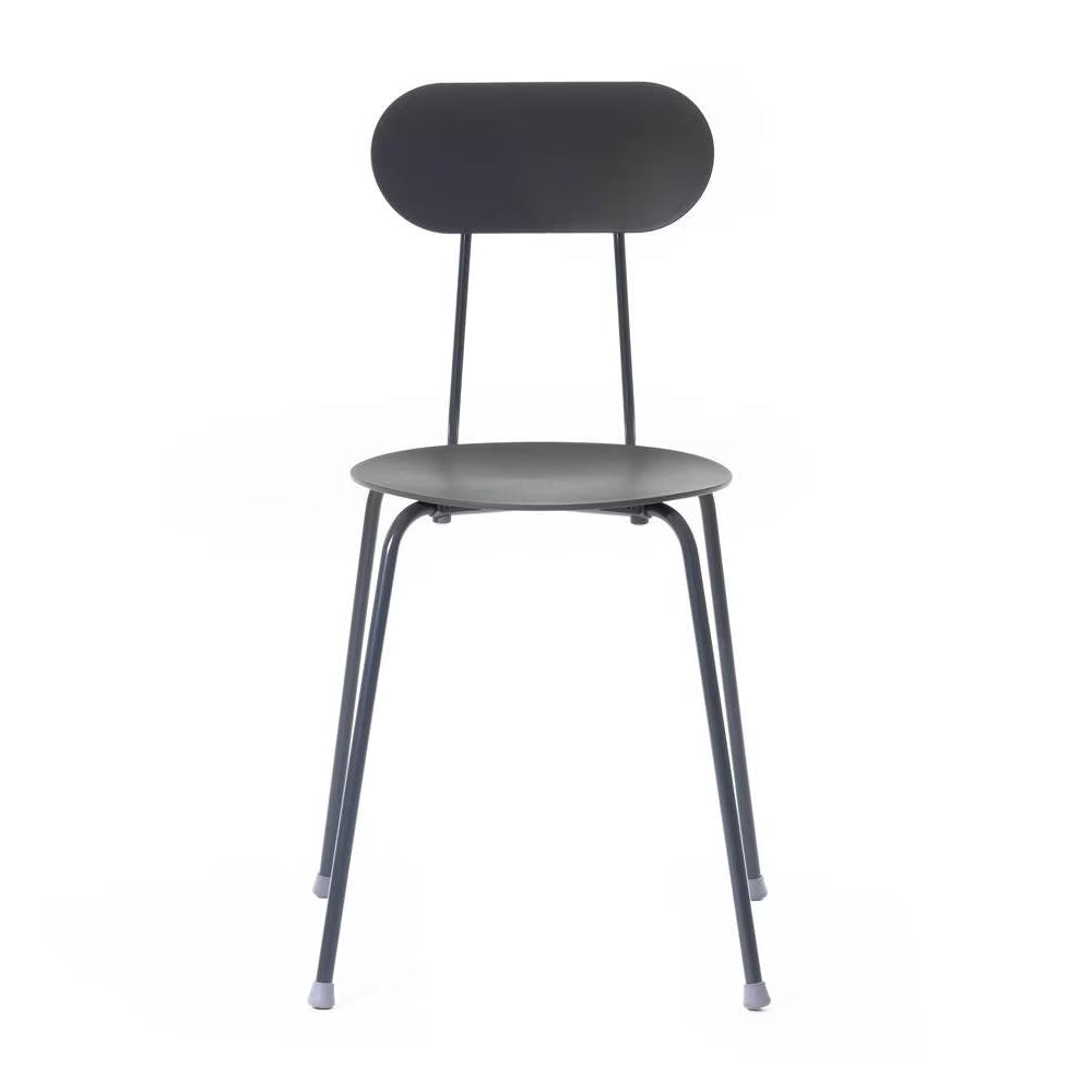 Minimalist oval dining chair with round seat