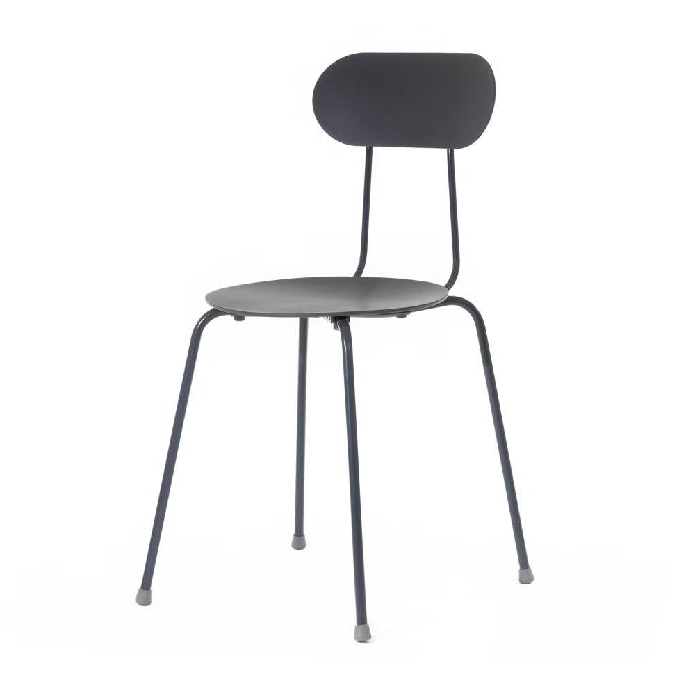 Minimalist oval dining chair with round seat