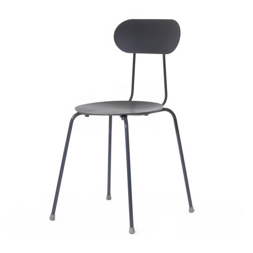 Minimalist oval dining chair with round seat