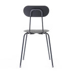 Minimalist oval dining chair with round seat
