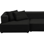 Modern black modular sectional sofa