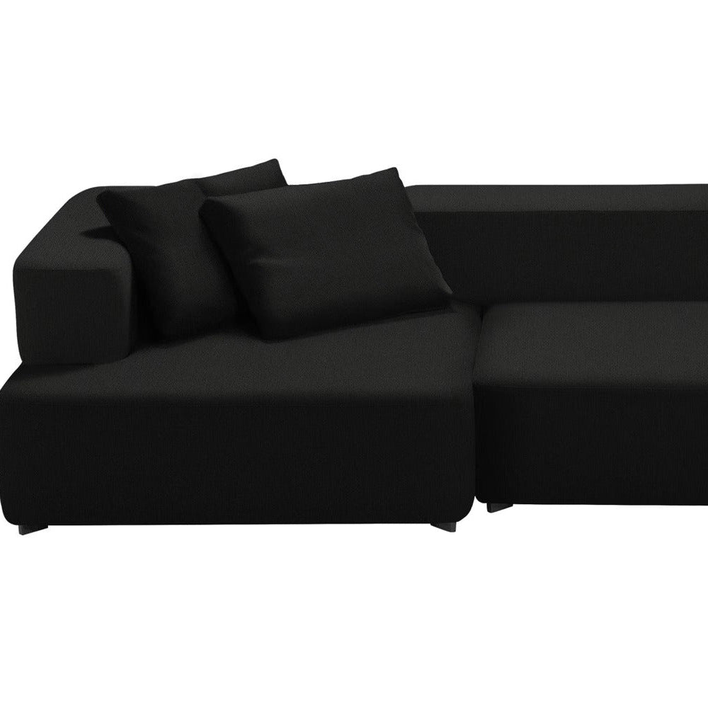 Modern black modular sectional sofa