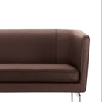 Modern dark brown faux leather 3 seater sofa