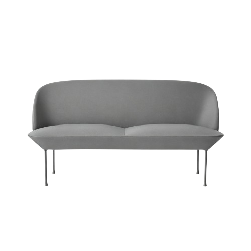 Modern grey fabric loveseat