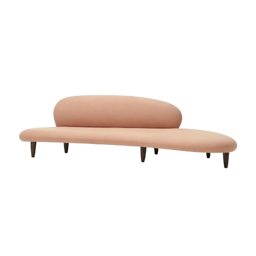 Modern pink curved lounge sofa