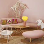 Modern pink curved lounge sofa