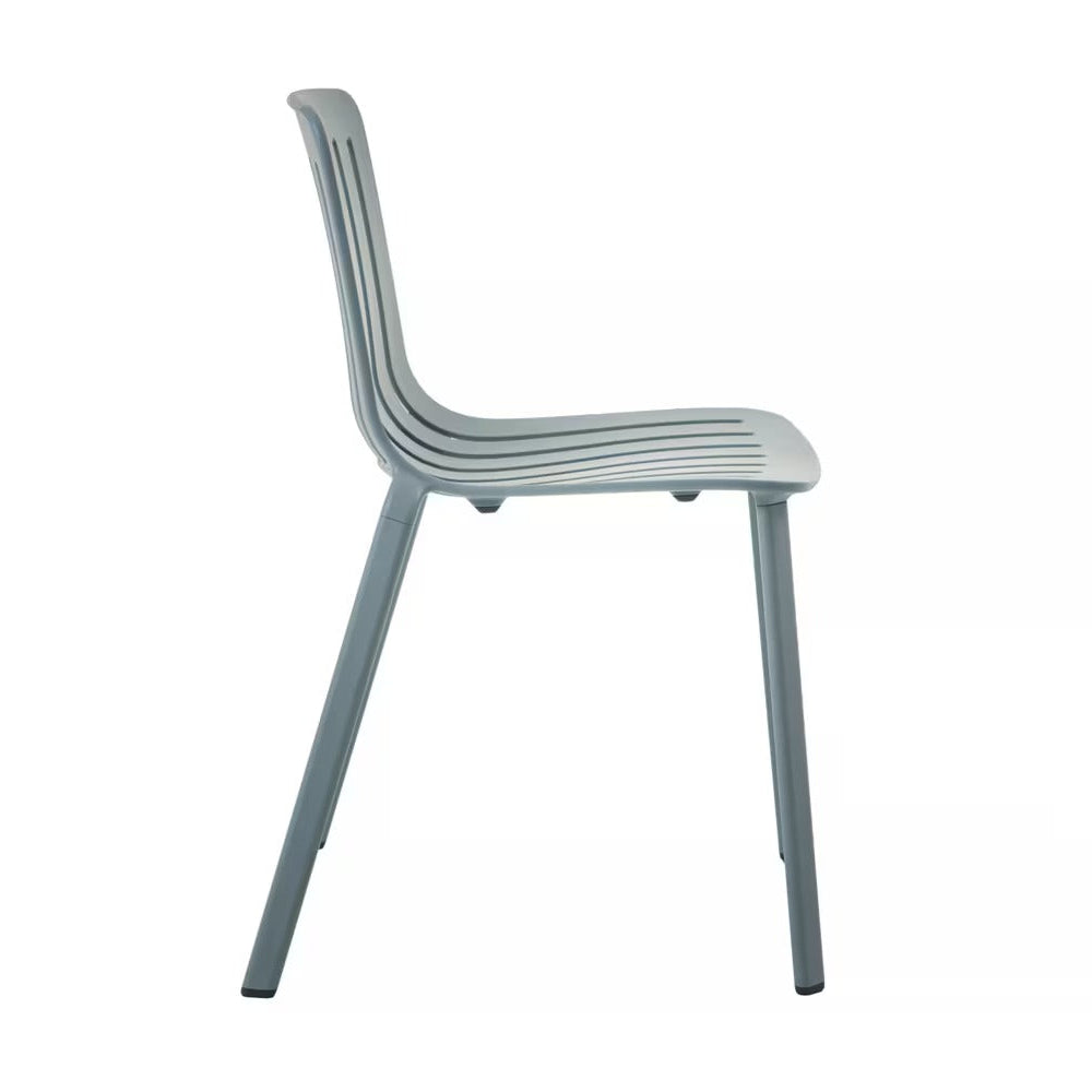 Modern striped plastic dining chair