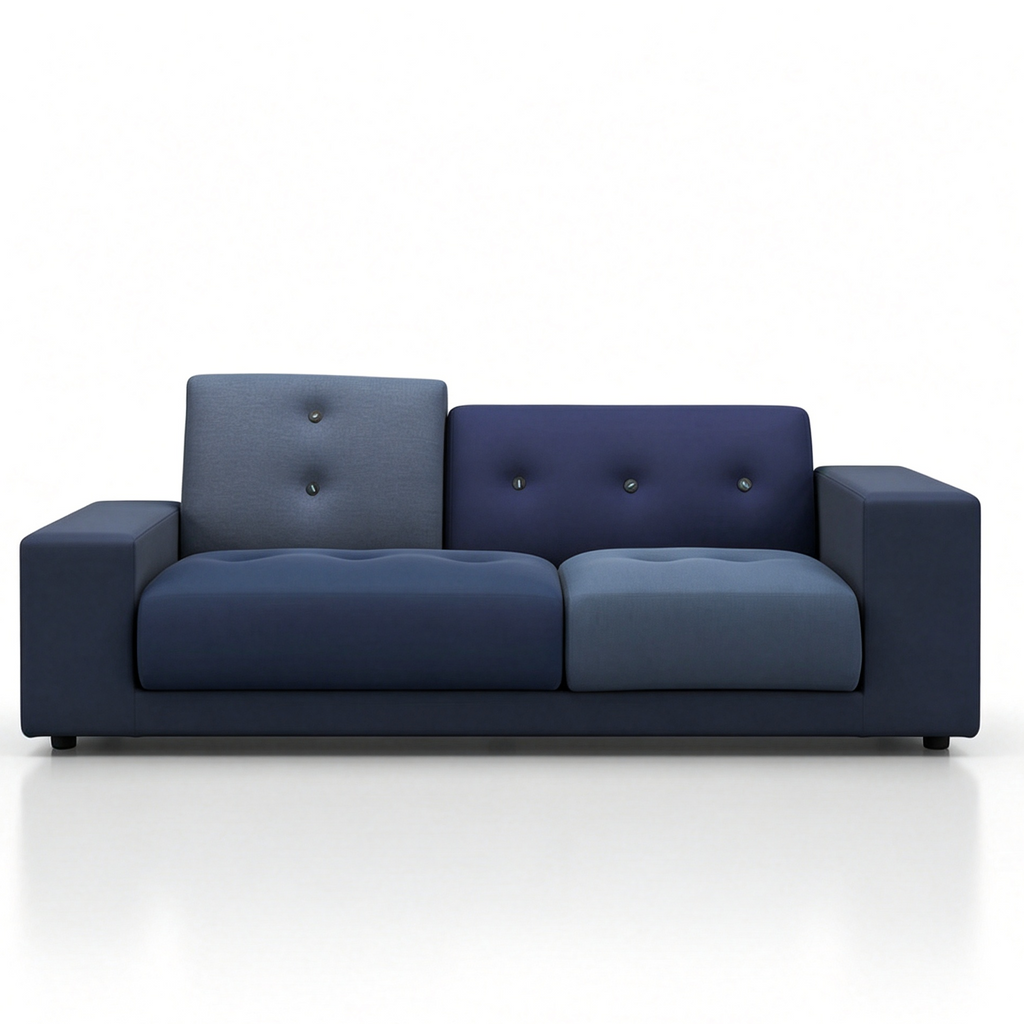 Modern two tone blue loveseat