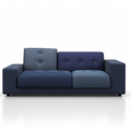 Modern two tone blue loveseat