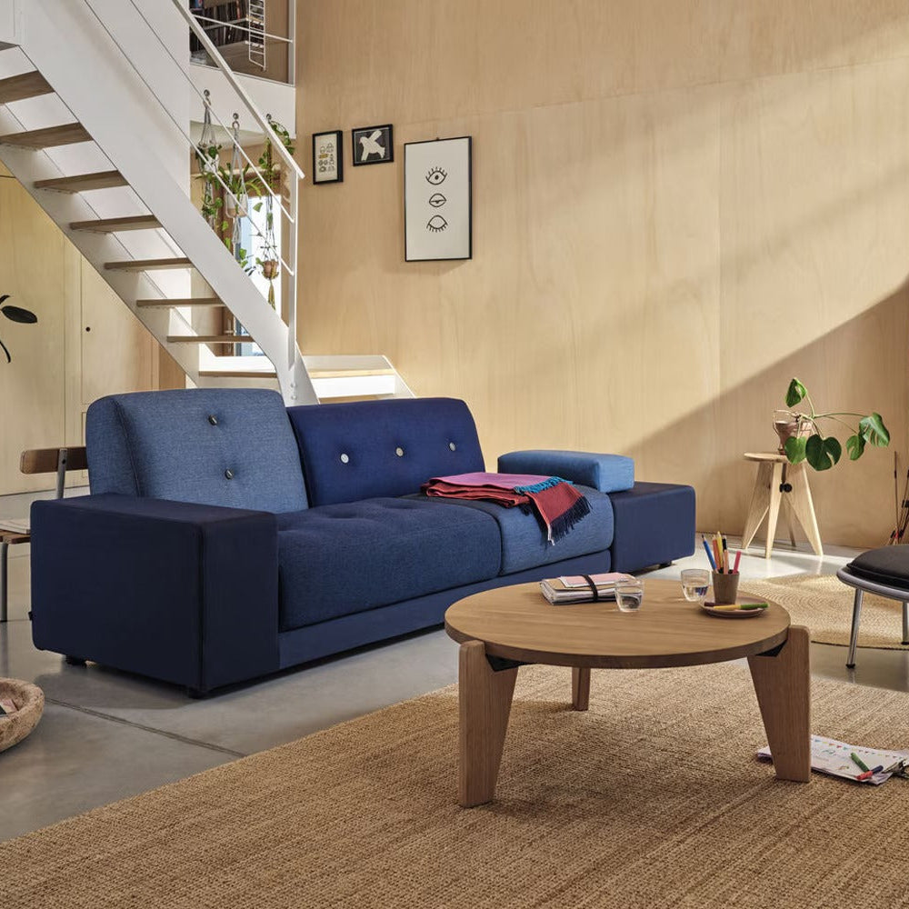 Modern two tone blue loveseat