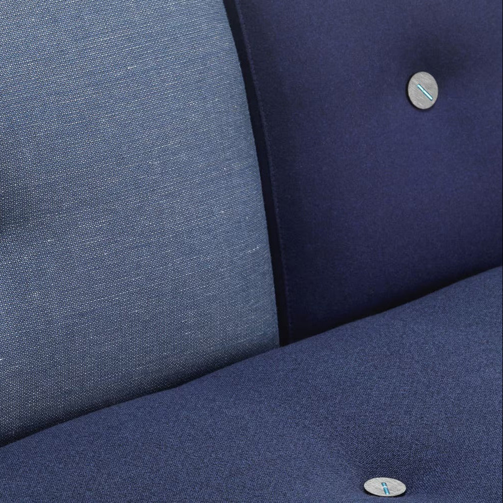 Modern two tone blue loveseat
