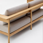 Solid oak frame 3 seater sofa