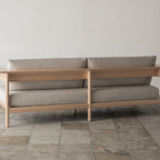 Solid oak frame 3 seater sofa