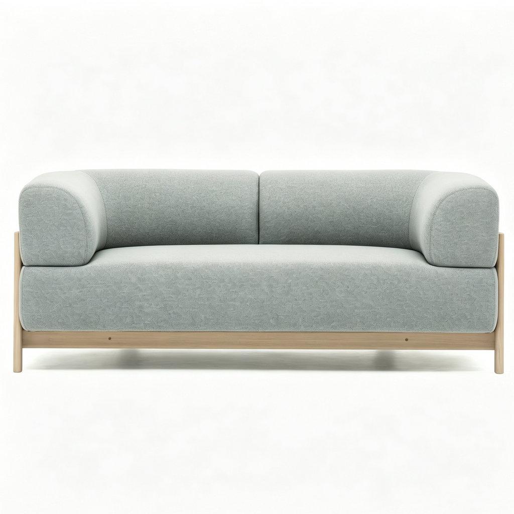 Solid oak frame loveseat