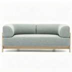 Solid oak frame loveseat