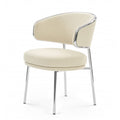 Upholstered dining chair with metal frame