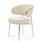 Upholstered dining chair with metal frame