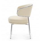 Upholstered dining chair with metal frame